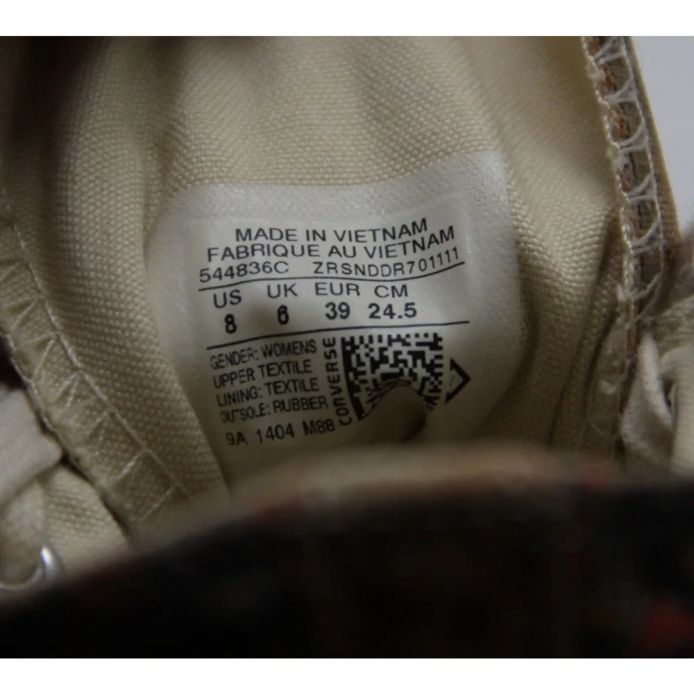 Converse Chuck Taylor All Star Hi Top Shoes Womens 8 Multi Natural Foral 544836C